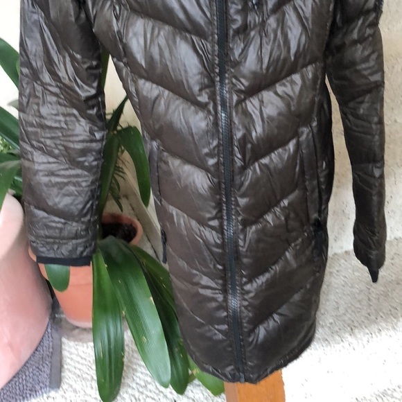 Andrew Marc Chocolate Duck Down Trench Coat Puffer Jacket - Picture 3 of 16